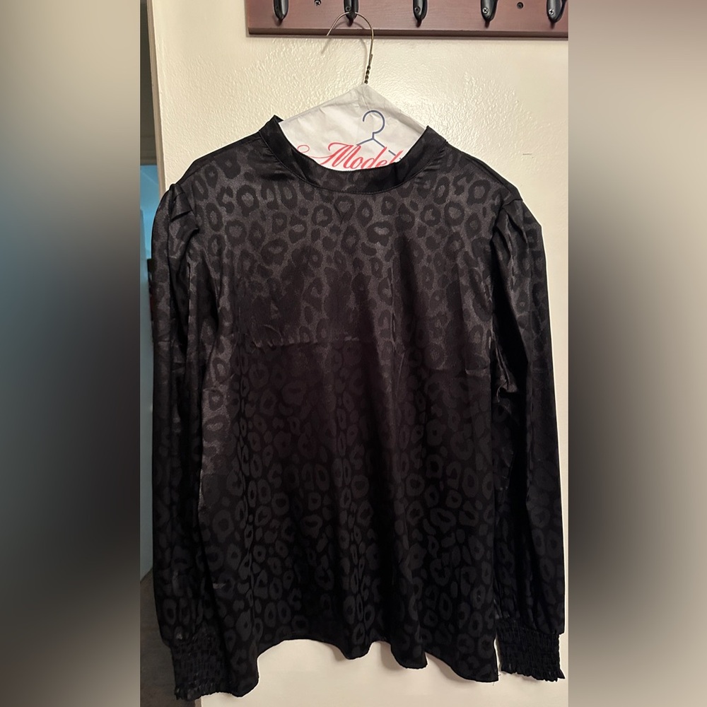 Black Cheetah Print Blouse